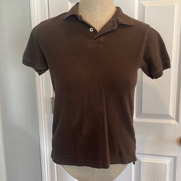 Vintage wash brown polo top girls - Picture 1 of 11
